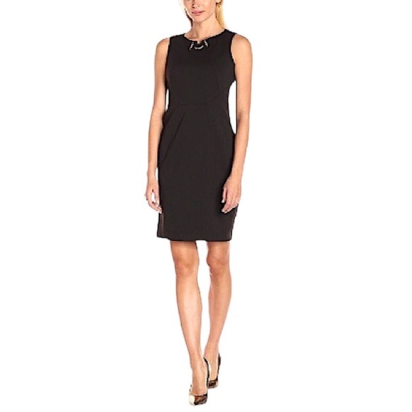 Ivanka Trump Toggle-neck Ponte Sheath Sleeveless Dress Black Size 12 - Picture 1 of 14